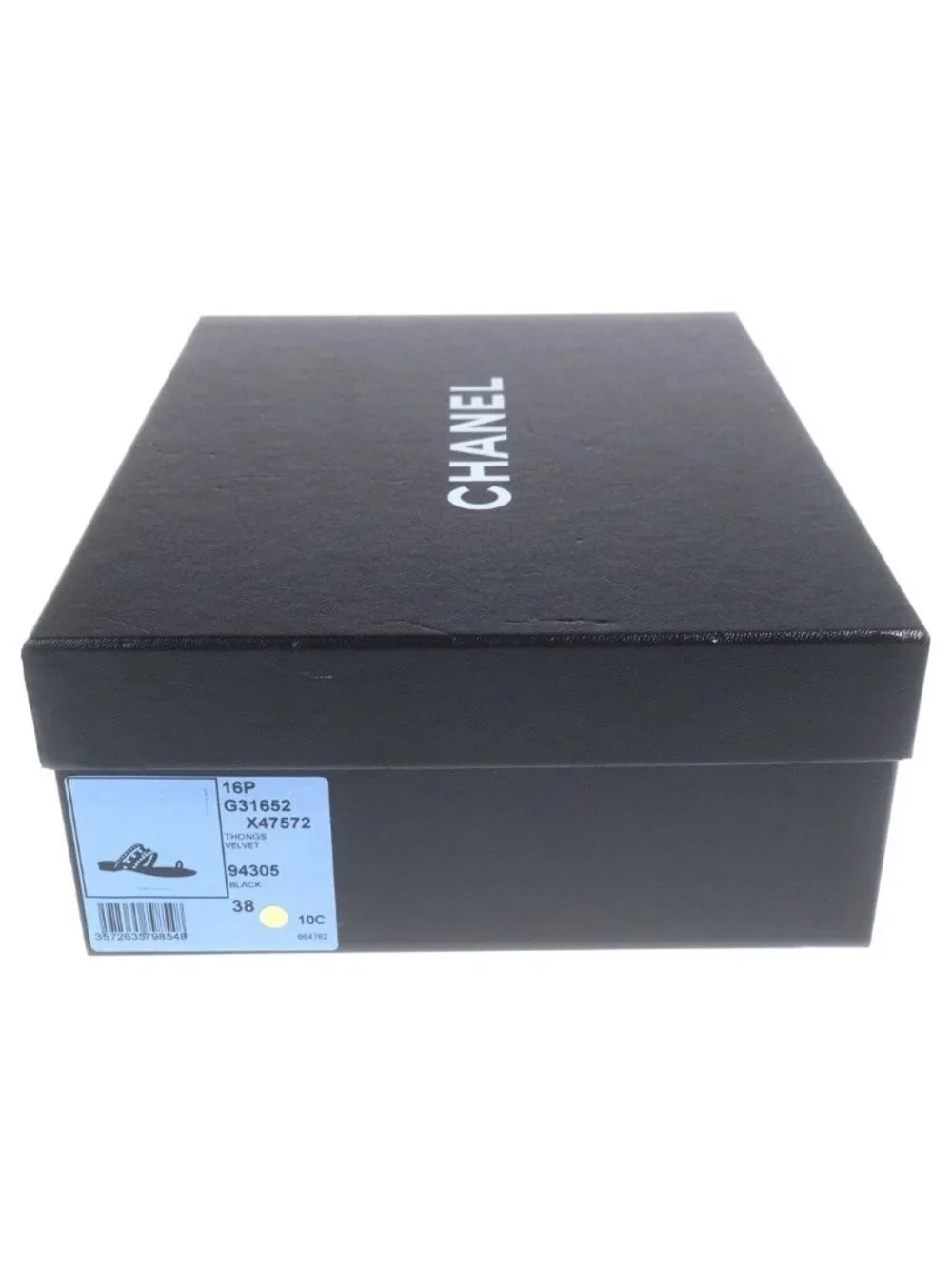Chanel Pearl Flat Sandals Black